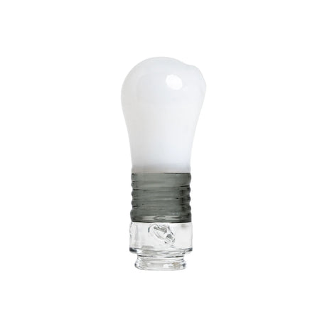 BigFun! Lightbowlb Pivot Top with a white bulb-shaped body, smoky gray ridged collar, and clear base