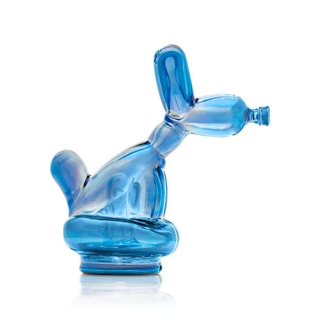 Right-facing profile of the blue HEMPER Balloon Dog Peak Top showing its balloon-shaped ears and raised tail