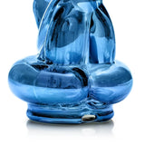 Close-up of the blue HEMPER Balloon Dog Peak Top showing its rounded legs, internal tube, and base opening
