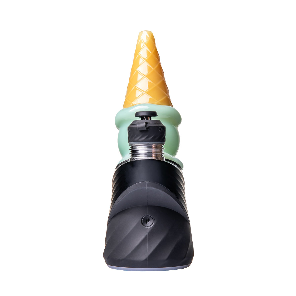 Tall mint ice cream Peak glass top displayed on black concentrate device front view