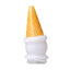 White ice cream Peak glass top with amber cone and clear base shown upright