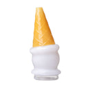 White ice cream Peak glass top with amber cone and clear base shown upright