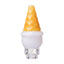 White ice cream Pivot top with yellow waffle cone texture, clear glass base, and compact accessory shape