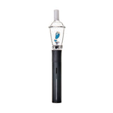 Close-up of BigFun! Sip-N-Dip Pivot glass top frosted cylindrical mouthpiece and rounded clear glass dome