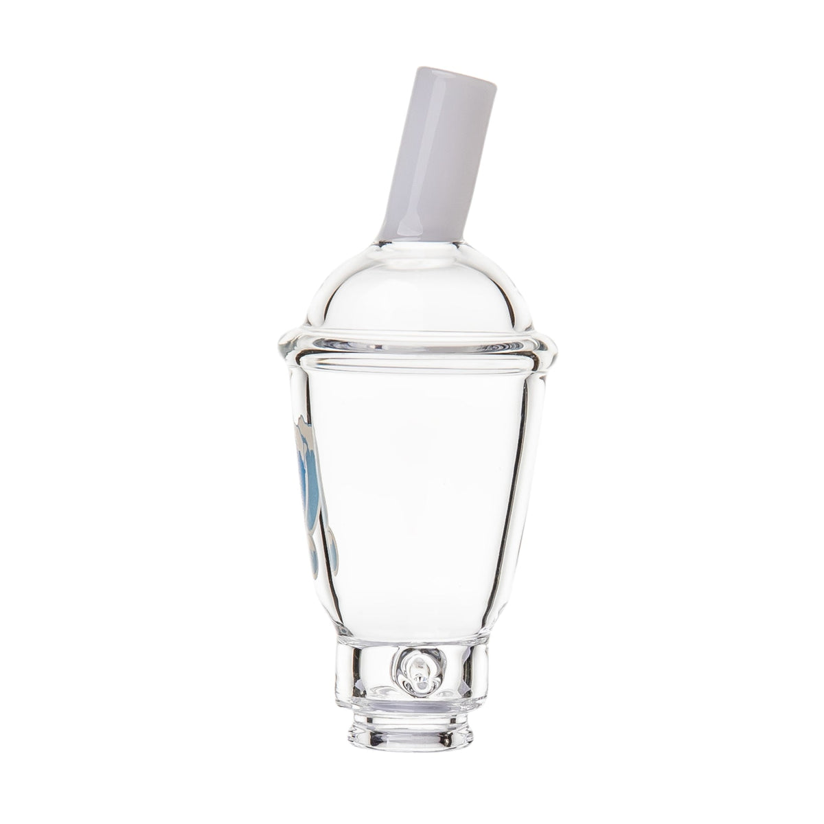 BigFun! Sip-N-Dip Pivot glass top rear view showing clear cup chamber, domed top and lower glass connection