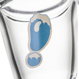 BigFun! Sip-N-Dip Pivot glass top detail showing blue-and-white frozen-drink graphic on clear glass