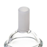 Close-up of BigFun! Sip-N-Dip Pivot glass top frosted mouthpiece rising from the clear domed chamber