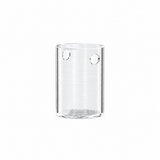Side view of Dr. Dabber Switch² Sapphire Plus vaporizer insert showing clear walls and two upper openings