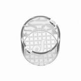 Angled view of Dr. Dabber Switch² Sapphire Plus vaporizer insert with clear cylindrical walls and patterned base