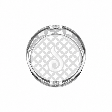 Top view of Dr. Dabber Switch² Sapphire Plus vaporizer insert showing patterned base and etched logo