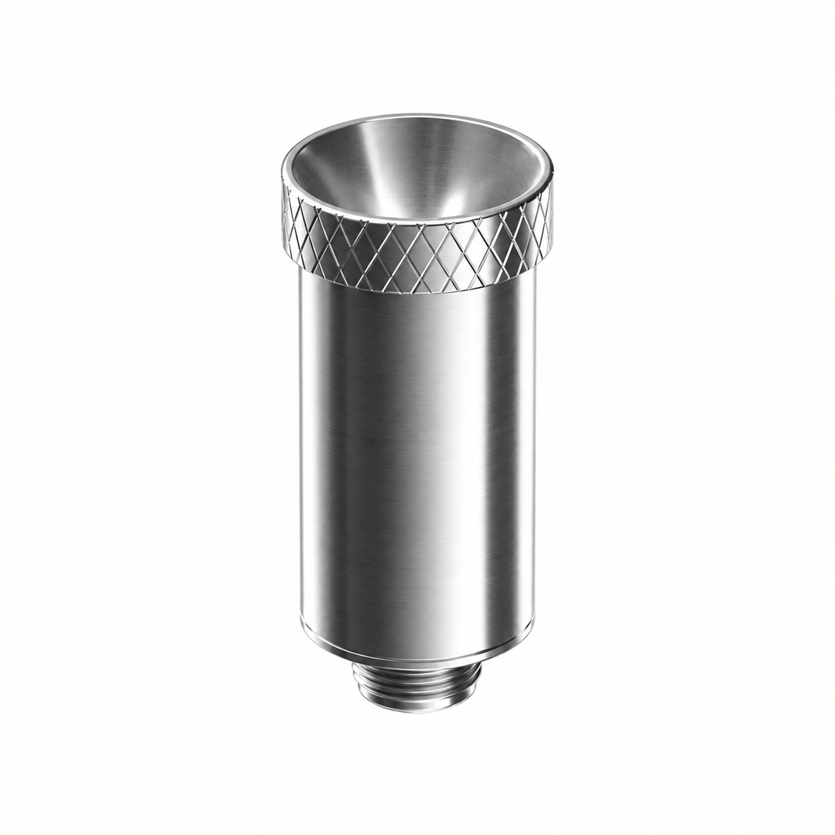 Dr. Dabber Ghost² eChamber upright with full ceramic dish, silver body and knurled top edge