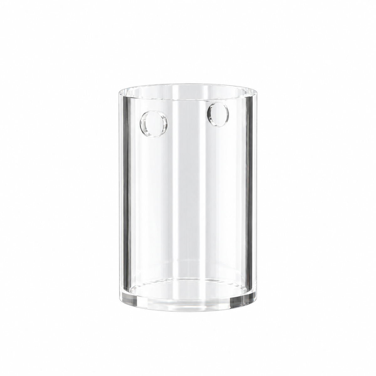Dr. Dabber Switch GO Sapphire Plus insert front view with clear cylindrical walls and two side openings