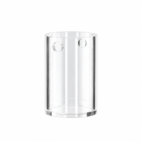 Dr. Dabber Switch GO Sapphire Plus insert front view with clear cylindrical walls and two side openings