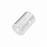Angled Dr. Dabber Switch GO Sapphire Plus vaporizer insert showing clear walls and patterned sapphire base