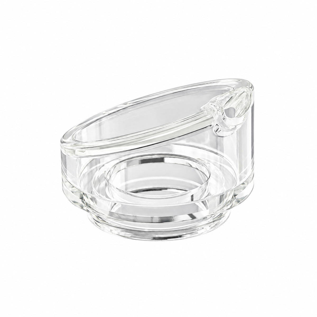 Dr. Dabber Ghost² glass vaporizer mouthpiece in clear glass with angled top, air opening and circular base recess