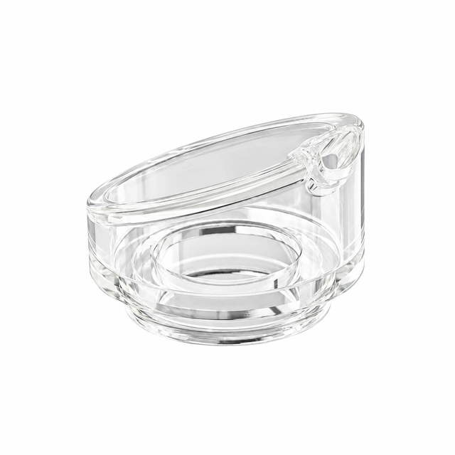 Dr. Dabber Ghost² glass vaporizer mouthpiece in clear glass with angled top, air opening and circular base recess