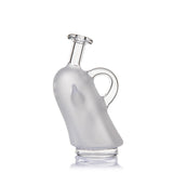 MJ Arsenal Specter Peak glass top side view showing frosted ghost profile, clear loop handle and mouthpiece