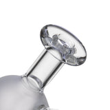 MJ Arsenal Specter Peak glass top close-up showing clear flared mouthpiece above the frosted ghost body