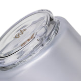 MJ Arsenal Specter Peak glass top base close-up showing the clear water inlet opening and frosted body