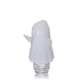 MJ Arsenal Specter Pivot glass attachment angled view showing frosted ghost body and clear branded base