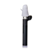 Angled MJ Arsenal Specter Pivot glass attachment mounted on black Puffco Pivot with clear branded base