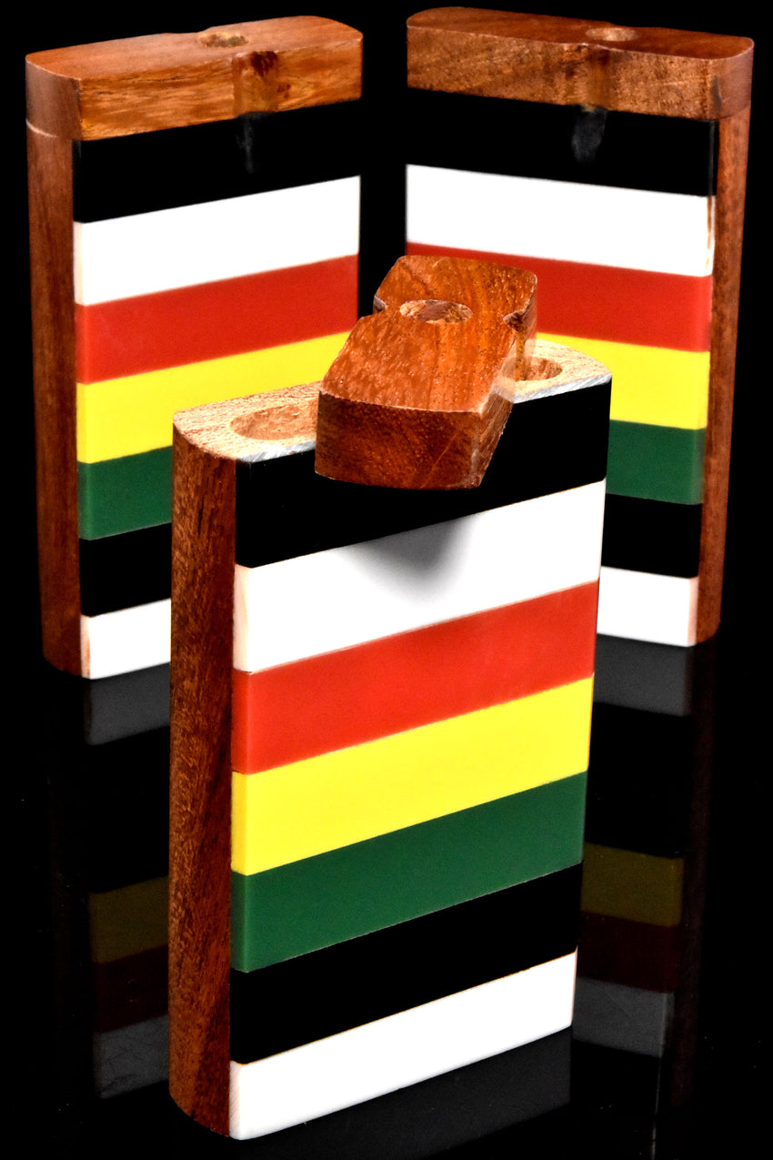 Large Colorful Rasta Striped Dugout - W0262