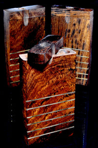 Large Metal Striped Dark Wood Dugout - W0267