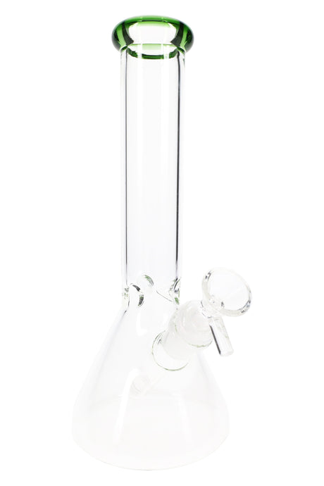 10" Colored Rim Glass on Glass Beaker Water Pipe - WP2292