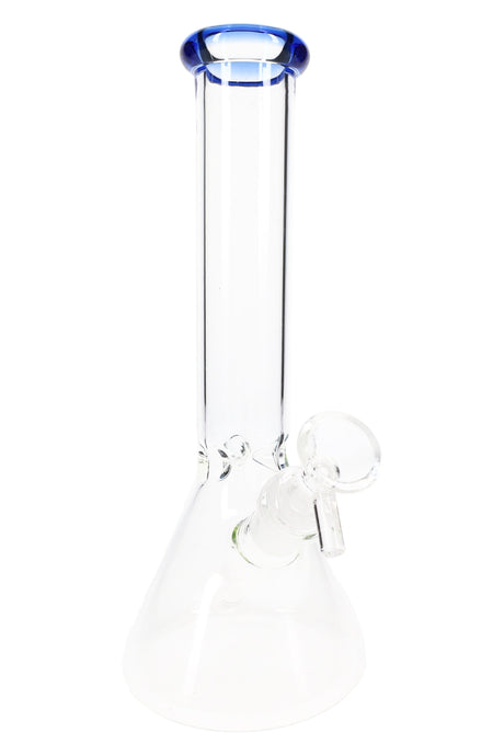10" Colored Rim Glass on Glass Beaker Water Pipe - WP2292