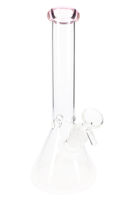 10" Colored Rim Glass on Glass Beaker Water Pipe - WP2292