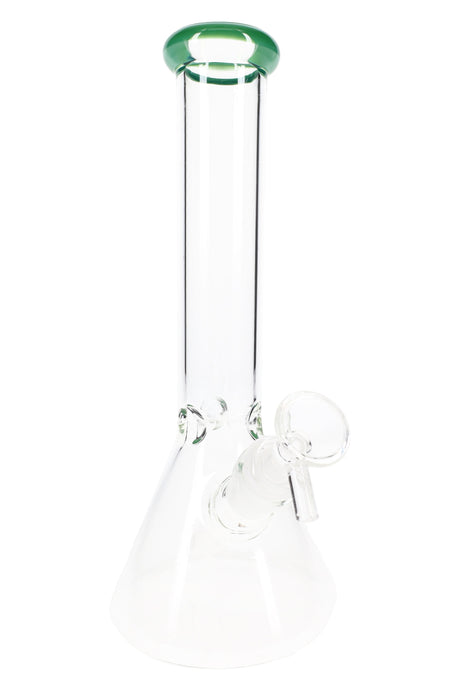 10" Colored Rim Glass on Glass Beaker Water Pipe - WP2292