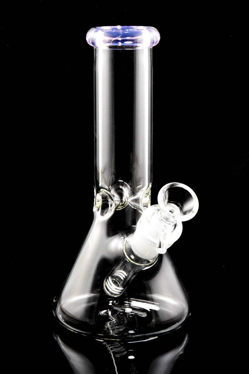 Small Colored Glass on Glass Beaker Water Pipe - WP2346