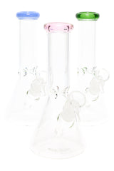 8" Small Colored Glass on Glass Beaker Water Pipe - WP2346