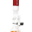 ROOR Tech 14-inch multicolor beaker bong in red and white with showerhead perc, glass-on-glass fittings and bowl included.