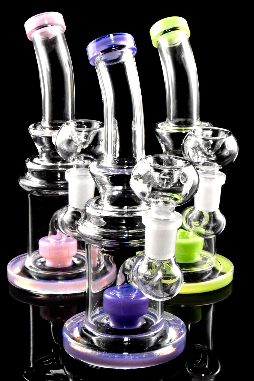 Small Neon GoG Stemless Straight Shooter Water Pipe with Showerhead Perc - WP2696