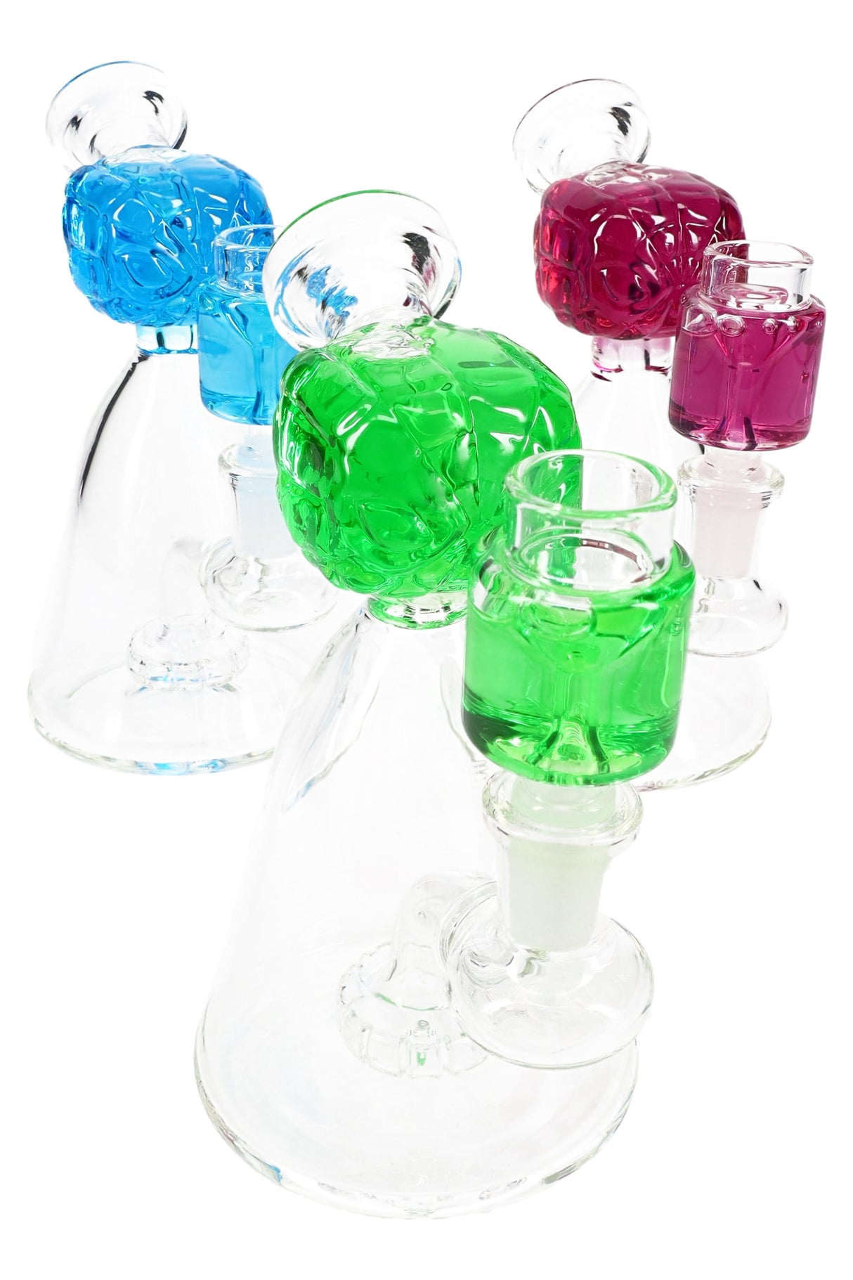 6" Small Stemless GoG Fluid Filled Spider Hero Beaker Water Pipe with Showerhead Perc - WP2748
