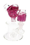 5.5" Small Fluid Filled Plumber Glass on Glass Water Pipe with Showerhead Perc - WP2749