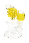 5.5" Small Glass on Glass Fluid Filled Ricky Water Pipe with Showerhead Perc - WP2750