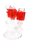 5.5" Small Glass on Glass Fluid Filled Ricky Water Pipe with Showerhead Perc - WP2750