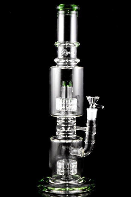 Glass Straight Tube Bong “Matrix Maker” – Double Matrix Perc – GoG