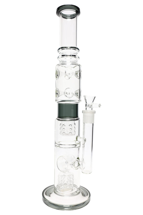 17" Thick Straight Shooter Glass on Glass Water Pipe with Donut Showerhead Perc - WP2803