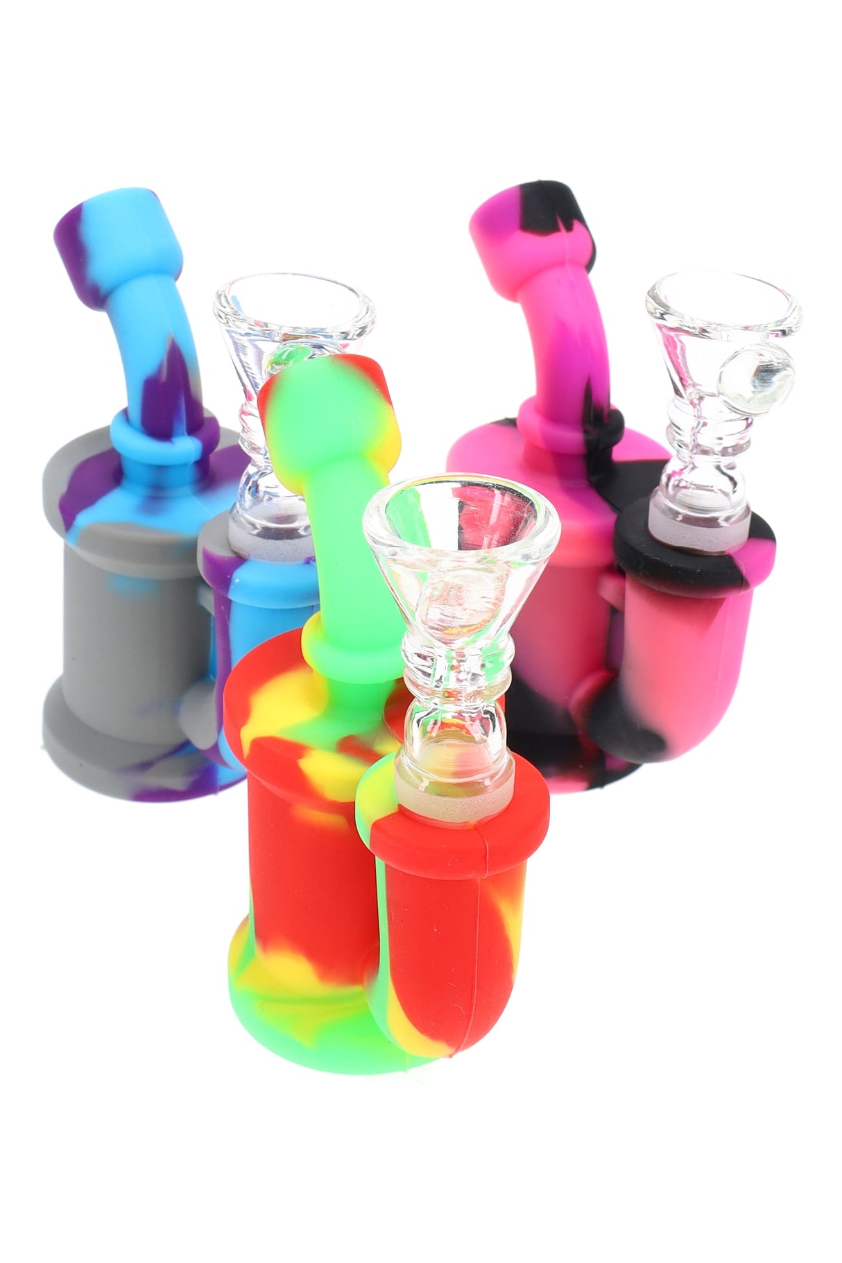 3.5" Mini Multicolor Silicone Water Pipe - WP2825