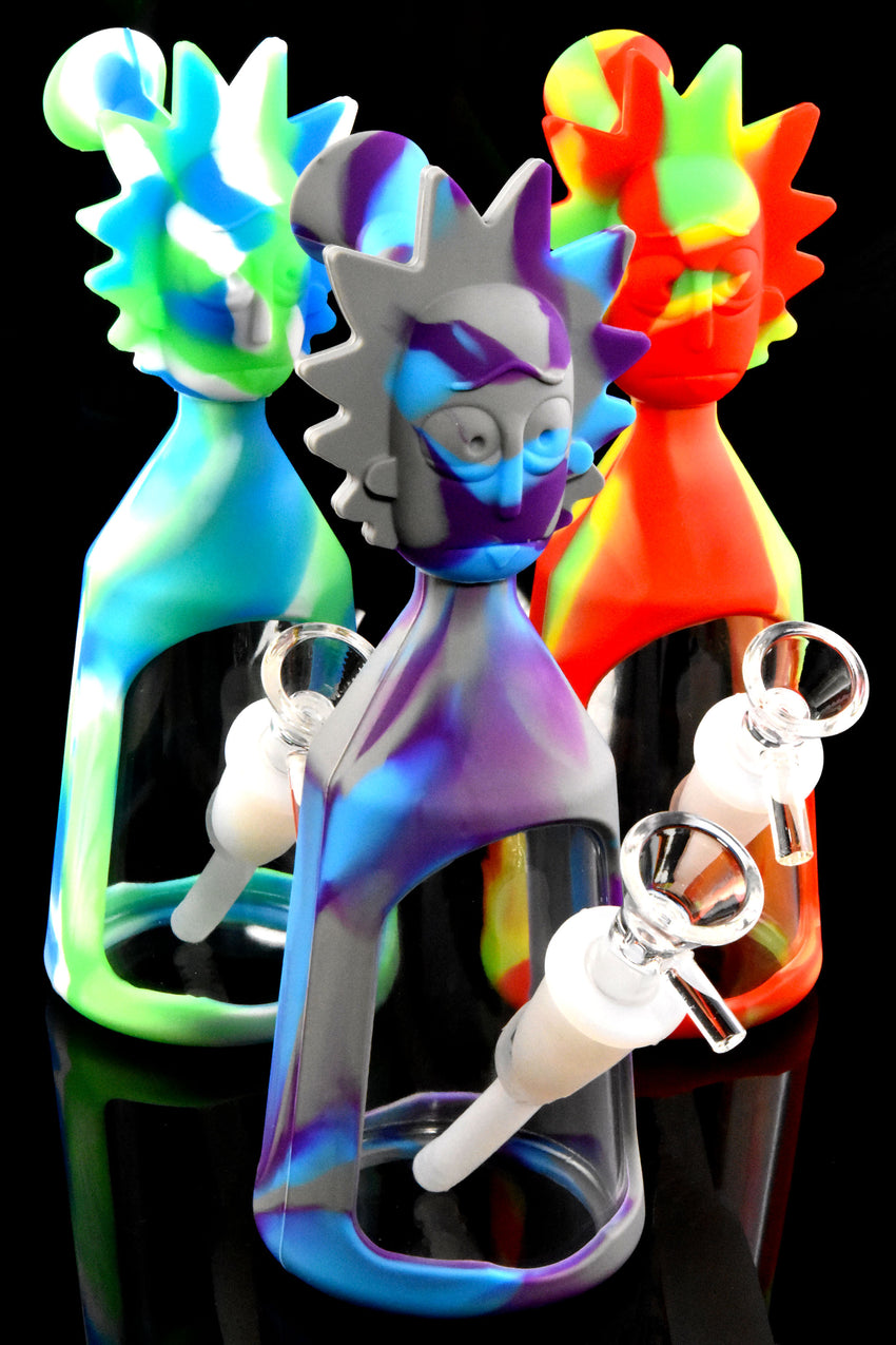 Small Colorful Silicone R&M Water Pipe - WP2854