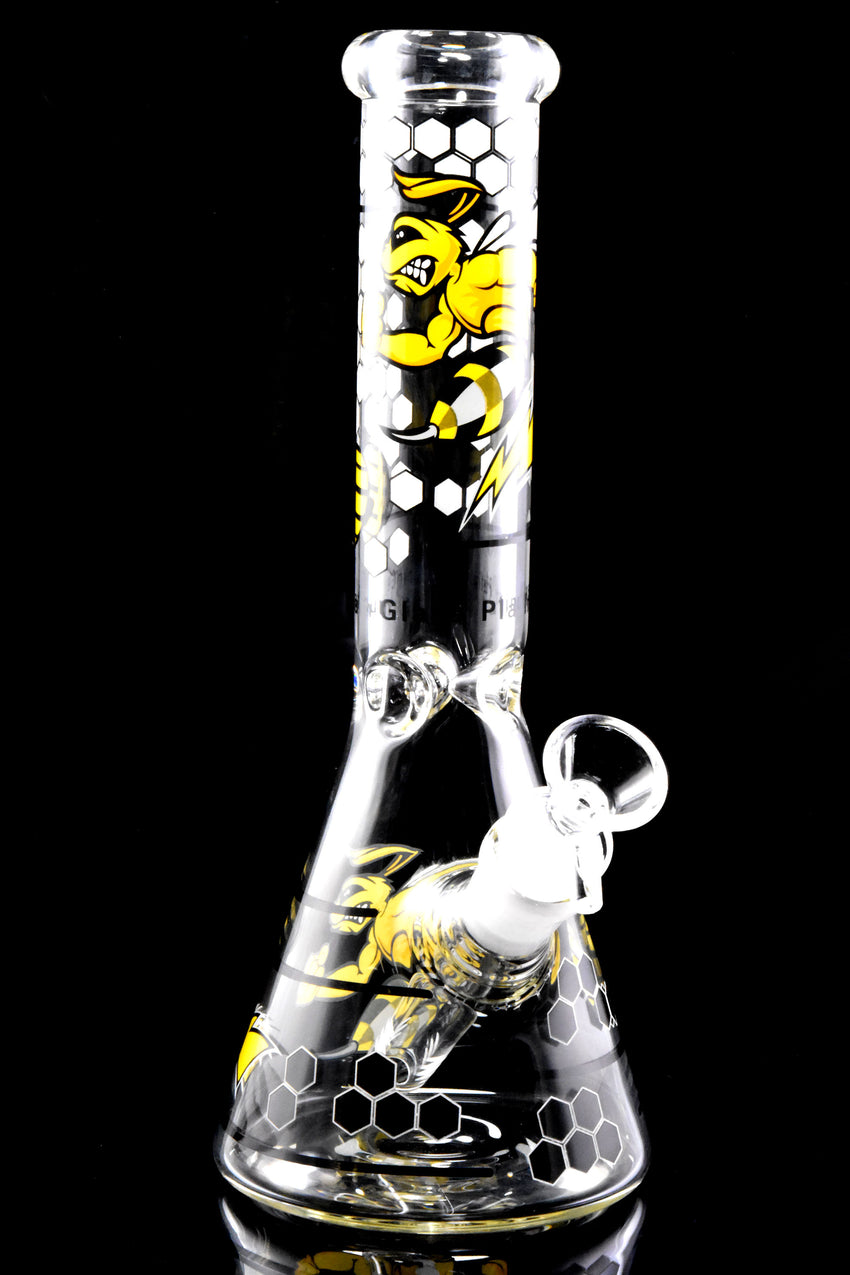 Medium Glow in the Dark Beeker GoG Water Pipe with Ice Pinch - WP2856