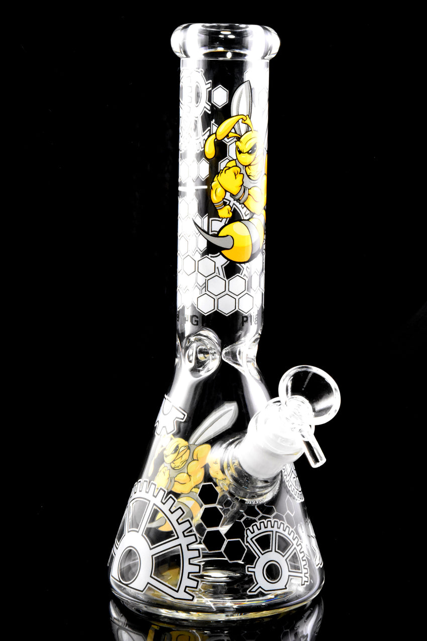 Medium Glow in the Dark Beeker GoG Water Pipe with Ice Pinch - WP2856