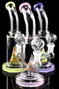 Small Neon GoG Bent Neck Water Pipe with Reverse Showerhead Perc - WP2859