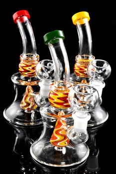 Small Reverse Striped GoG Stemless Water Pipe with Perc - WP2862