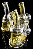 Mini Fumed Glass on Glass Stemless Water Pipe with Showerhead Perc - WP2863