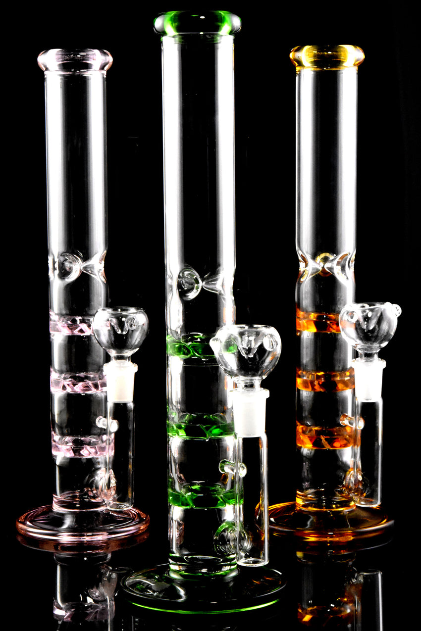 Medium GoG Straight Shooter Water Pipe with Triple Vortex Percs - WP2872