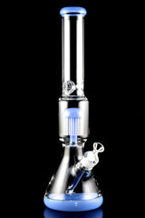 Glass on Glass Beaker Bong “Treehouse” – 12-Arm Tree Perc – Ice Pinch – 18″